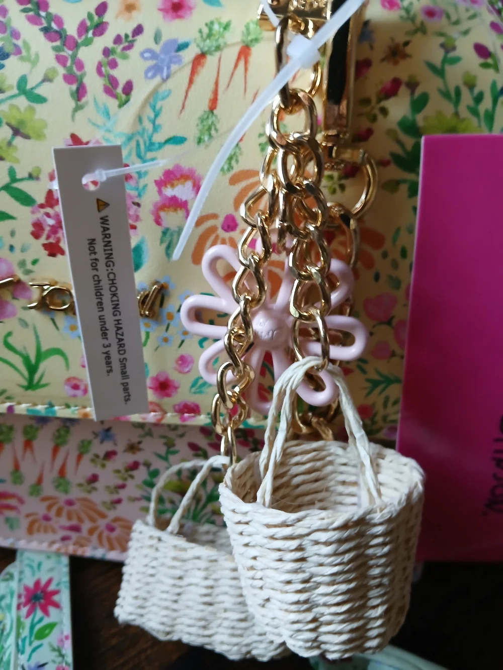 NEW Betsy Johnson Floral Top-Handle Crossbody Bag - Pink & Mint